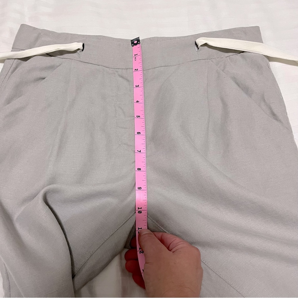 Aritzia Wilfred Linen Allant Tie Front Trouser Pant Grey Size 2 - Picture 15 of 16